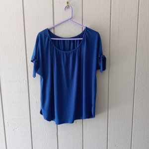 ladies short sleeve top, size XL, blue, polyester/spandex, Ricki's, new